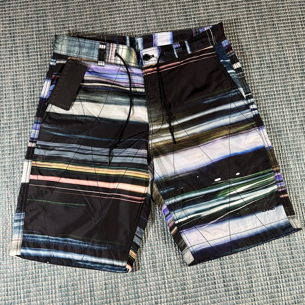 Hummel Graphic Multicolor Fleece Lined Shorts Men’s Sz M New